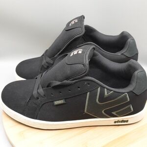 Etnies Adult Mens 10.5 Fader Skate Sneakers Black/Green 4101000203 Flaw